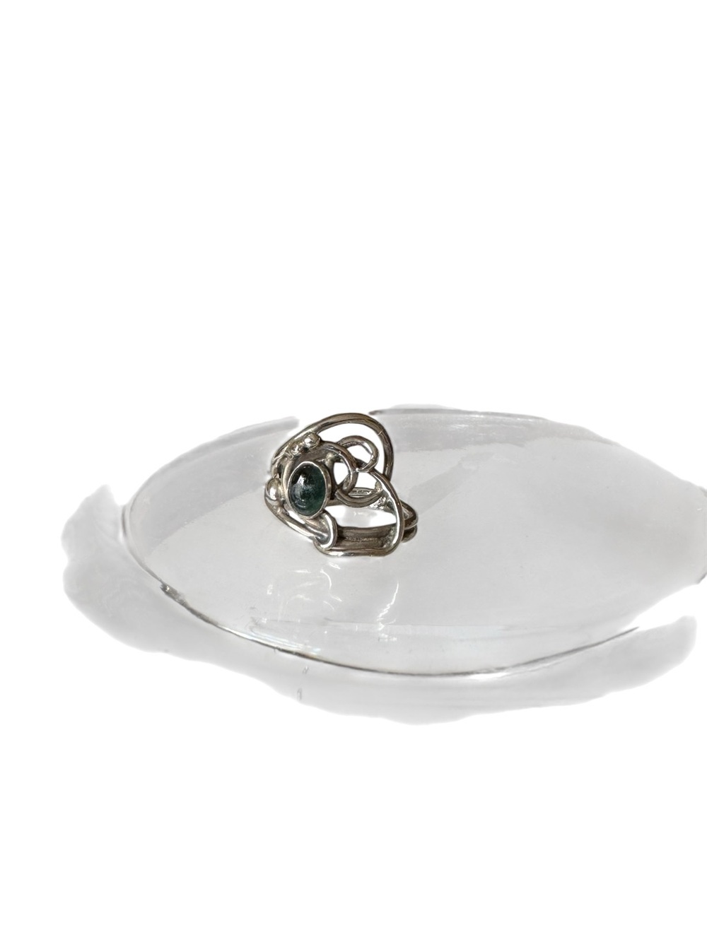 Sterling Silver Swirl Ring with Fluorite stone